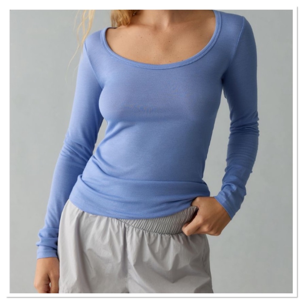 Maeve By Anthropologie Women’s Long Sleeve Scoop-Neck Top